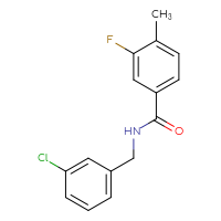Chemical structure of N-[(3-chlorophenyl)methyl]-3-fluoro-4-methylbenzamide - CSSB00046482859