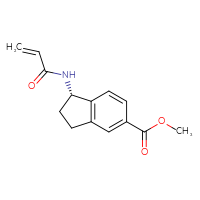 Chemical structure of methyl (1S)-1-(prop-2-enamido)-2,3-dihydro-1H-indene-5-carboxylate - CSSB21332082553