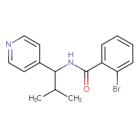 Chemical structure of 2-bromo-N-[2-methyl-1-(pyridin-4-yl)propyl]benzamide - CSSB01040680731