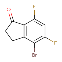 Chemical structure of 4-bromo-5,7-difluoro-2,3-dihydro-1H-inden-1-one - CSSB03551895950