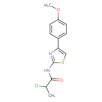Chemical structure of 2-chloro-N-[4-(4-methoxyphenyl)-1,3-thiazol-2-yl]propanamide - CSSB00000513897