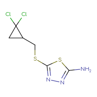 Chemical structure of 5-{[(2,2-dichlorocyclopropyl)methyl]sulfanyl}-1,3,4-thiadiazol-2-amine - CSSB00000007058