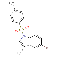 Chemical structure of 5-bromo-3-methyl-1-(4-methylbenzenesulfonyl)-1H-indole - CSSB06581878362