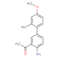 Chemical structure of 1-{4-amino-4'-methoxy-2'-methyl-[1,1'-biphenyl]-3-yl}ethan-1-one - CSSB03654997002
