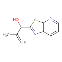 Chemical structure of 2-methyl-1-{[1,3]thiazolo[5,4-b]pyridin-2-yl}prop-2-en-1-ol - CSSB21246479863