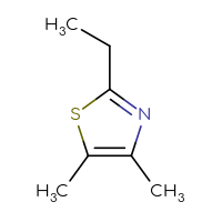 Chemical structure of 2-ethyl-4,5-dimethyl-1,3-thiazole - CSSB00011933924