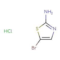 Chemical structure of 5-bromo-1,3-thiazol-2-amine hydrochloride - CSSB00020626999