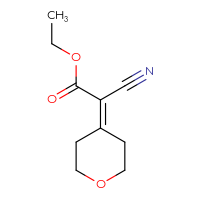 Chemical structure of ethyl 2-cyano-2-(oxan-4-ylidene)acetate - CSSB00012187214