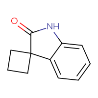 Chemical structure of 1',2'-dihydrospiro[cyclobutane-1,3'-indol]-2'-one - CSSB00000704386