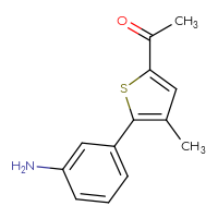 Chemical structure of 1-[5-(3-aminophenyl)-4-methylthiophen-2-yl]ethan-1-one - CSSB14105919572