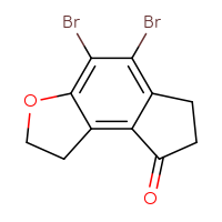 Chemical structure of 4,5-dibromo-1H,2H,6H,7H,8H-indeno[5,4-b]furan-8-one - CSSB00010219140