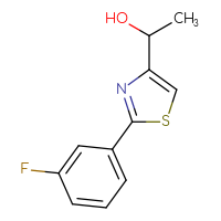 Chemical structure of 1-[2-(3-fluorophenyl)-1,3-thiazol-4-yl]ethan-1-ol - CSSB00012101199