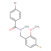 Chemical structure of 4-bromo-N-[(4-fluoro-2-methoxyphenyl)methyl]-N-methylbenzamide - CSSB08962286187