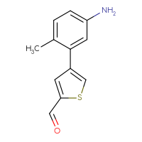 Chemical structure of 4-(5-amino-2-methylphenyl)thiophene-2-carbaldehyde - CSSB00102693443