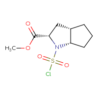 Chemical structure of methyl (2S,3aS,6aS)-1-(chlorosulfonyl)-octahydrocyclopenta[b]pyrrole-2-carboxylate - CSSB14968818715