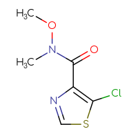 Chemical structure of 5-chloro-N-methoxy-N-methyl-1,3-thiazole-4-carboxamide - CSSB14957954189