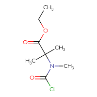 Chemical structure of ethyl 2-[(chlorocarbonyl)(methyl)amino]-2-methylpropanoate - CSSB14982140413