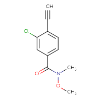 Chemical structure of 3-chloro-4-ethynyl-N-methoxy-N-methylbenzamide - CSSB05178325084