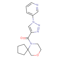Chemical structure of 6-[1-(pyridin-3-yl)-1H-1,2,3-triazole-4-carbonyl]-9-oxa-6-azaspiro[4.5]decane - CSSS00048044041