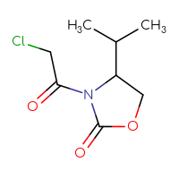Chemical structure of 3-(2-chloroacetyl)-4-(propan-2-yl)-1,3-oxazolidin-2-one - CSSB00010484402
