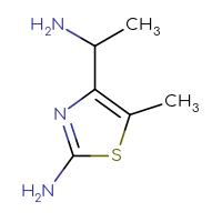 Chemical structure of 4-(1-aminoethyl)-5-methyl-1,3-thiazol-2-amine - CSSB00015472213