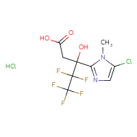 Chemical structure of 3-(5-chloro-1-methyl-1H-imidazol-2-yl)-4,4,5,5,5-pentafluoro-3-hydroxypentanoic acid hydrochloride - CSSB00000693819