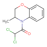 Chemical structure of 2,2-dichloro-1-(3-methyl-3,4-dihydro-2H-1,4-benzoxazin-4-yl)ethan-1-one - CSSB00009828038