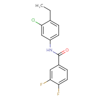 Chemical structure of N-(3-chloro-4-ethylphenyl)-3,4-difluorobenzamide - CSSB02036979285