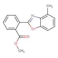 Chemical structure of methyl 2-(4-methyl-1,3-benzoxazol-2-yl)benzoate - CSSB21253047620