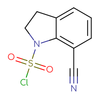 Chemical structure of 7-cyano-2,3-dihydro-1H-indole-1-sulfonyl chloride - CSSB06376265357