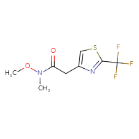 Chemical structure of N-methoxy-N-methyl-2-[2-(trifluoromethyl)-1,3-thiazol-4-yl]acetamide - CSSB02271960213