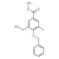 Chemical structure of methyl 4-(benzyloxy)-3-fluoro-5-methoxybenzoate - CSSB14921345820