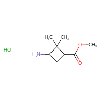 Chemical structure of methyl 3-amino-2,2-dimethylcyclobutane-1-carboxylate hydrochloride - CSSB00000691803