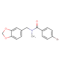 Chemical structure of N-[(2H-1,3-benzodioxol-5-yl)methyl]-4-bromo-N-methylbenzamide - CSSB00026812763