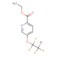 Chemical structure of ethyl 5-(2-bromo-1,1,2,2-tetrafluoroethoxy)pyridine-2-carboxylate - CSSB15121192850
