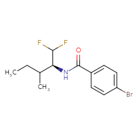 Chemical structure of 4-bromo-N-[(2S)-1,1-difluoro-3-methylpentan-2-yl]benzamide - CSSB02528789947