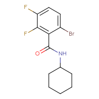 Chemical structure of 6-bromo-N-cyclohexyl-2,3-difluorobenzamide - CSSB06479106579