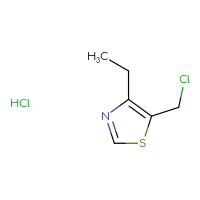 Chemical structure of 5-(chloromethyl)-4-ethyl-1,3-thiazole hydrochloride - CSSB21332109135