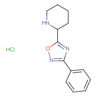 Chemical structure of 2-(3-phenyl-1,2,4-oxadiazol-5-yl)piperidine hydrochloride - CSSB00000750160