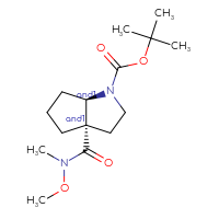 Chemical structure of rac-tert-butyl (3aR,6aS)-3a-[methoxy(methyl)carbamoyl]-octahydrocyclopenta[b]pyrrole-1-carboxylate - CSSB09893550919