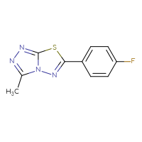 Chemical structure of 6-(4-fluorophenyl)-3-methyl-[1,2,4]triazolo[3,4-b][1,3,4]thiadiazole - CSSB00000016220