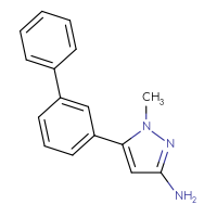Chemical structure of 5-{[1,1'-biphenyl]-3-yl}-1-methyl-1H-pyrazol-3-amine - CSSB02534815474