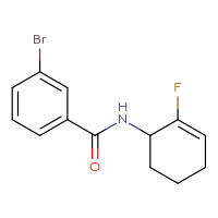 Chemical structure of 3-bromo-N-(2-fluorocyclohex-2-en-1-yl)benzamide - CSSB20564215435
