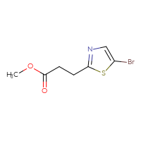 Chemical structure of methyl 3-(5-bromo-1,3-thiazol-2-yl)propanoate - CSSB00011016636
