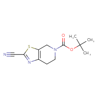 Chemical structure of tert-butyl 2-cyano-4H,5H,6H,7H-[1,3]thiazolo[5,4-c]pyridine-5-carboxylate - CSSB00010733048