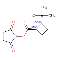 Chemical structure of rac-2,5-dioxopyrrolidin-1-yl (1R,2R)-2-tert-butylcyclobutane-1-carboxylate - CSSB03612085973