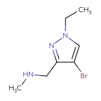 Chemical structure of [(4-bromo-1-ethyl-1H-pyrazol-3-yl)methyl](methyl)amine - CSSB00010143144