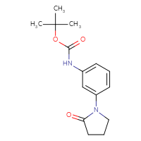 Chemical structure of tert-butyl N-[3-(2-oxopyrrolidin-1-yl)phenyl]carbamate - CSSB00012224341