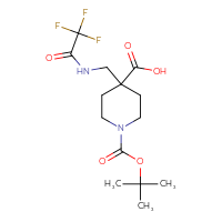 Chemical structure of 1-[(tert-butoxy)carbonyl]-4-[(2,2,2-trifluoroacetamido)methyl]piperidine-4-carboxylic acid - CSSB21043417376