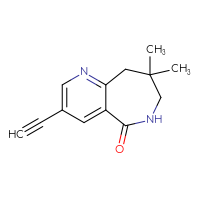 Chemical structure of 3-ethynyl-8,8-dimethyl-5H,6H,7H,8H,9H-pyrido[3,2-c]azepin-5-one - CSSB00010564925